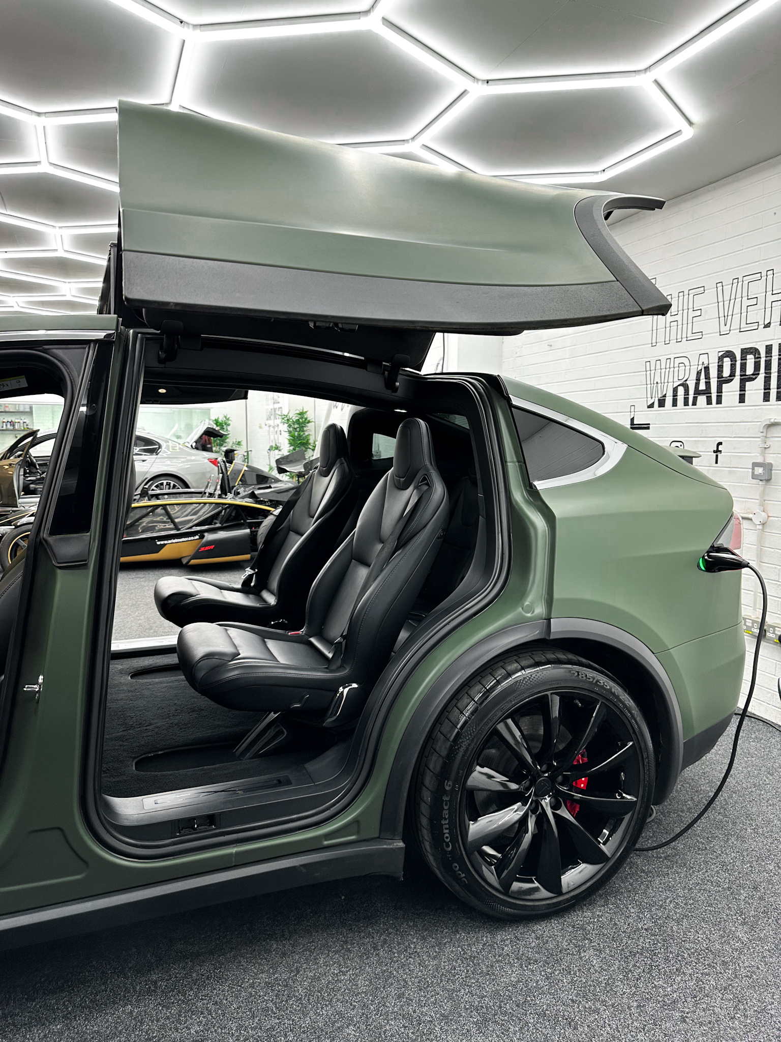 Tesla Model X Matte Military Green Personal Wrapping Project