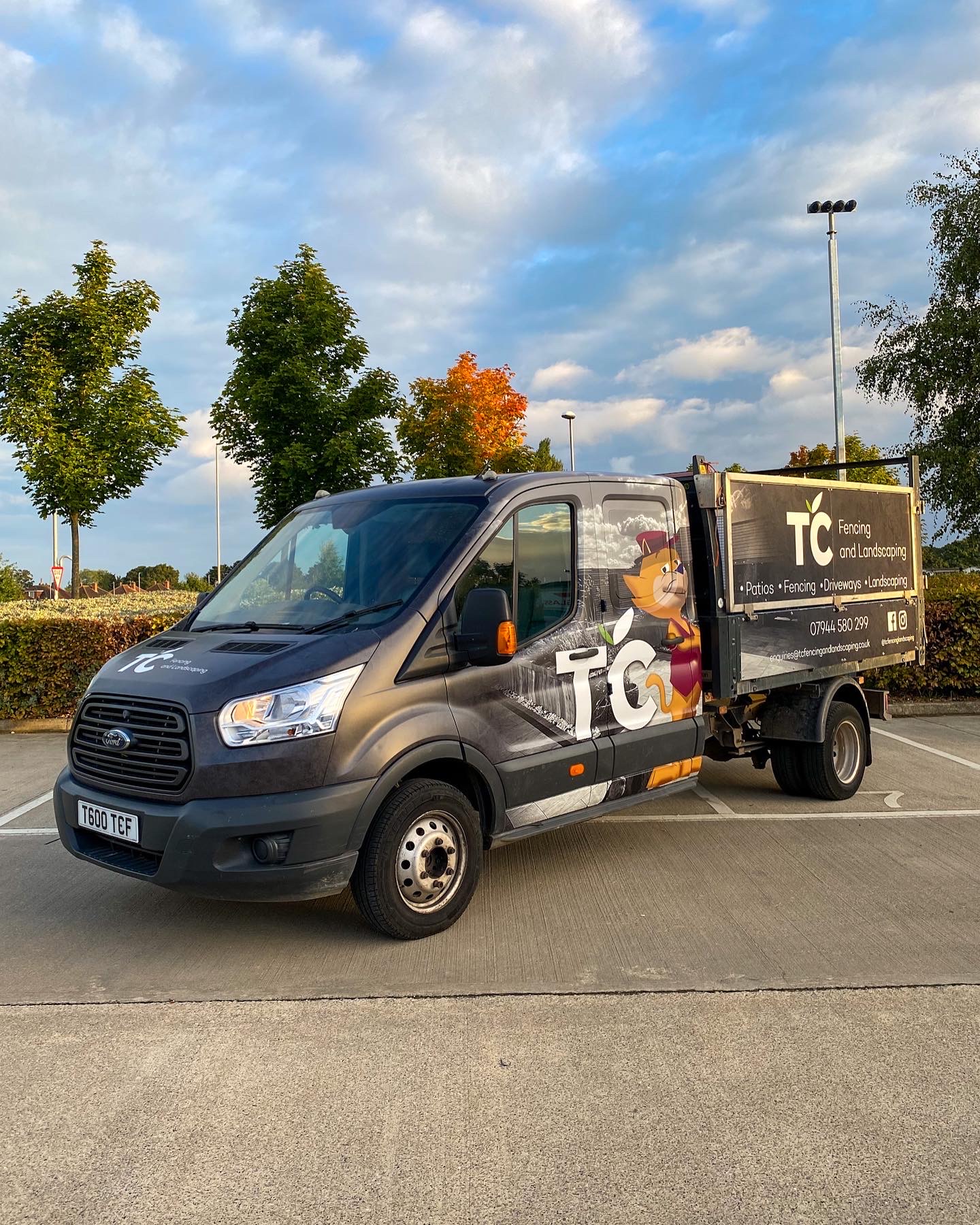 TC Fencing & Landscapes - Ford Transit Tipper - Commercial Project